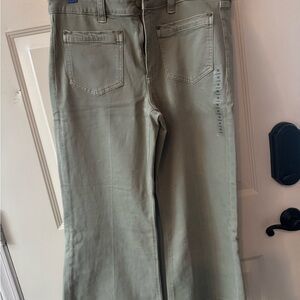 American Eagle Outfitters Olive Flare-Leg Jeans